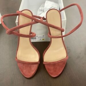 Veronica Beard brand new rose suede sandal with ankle strap